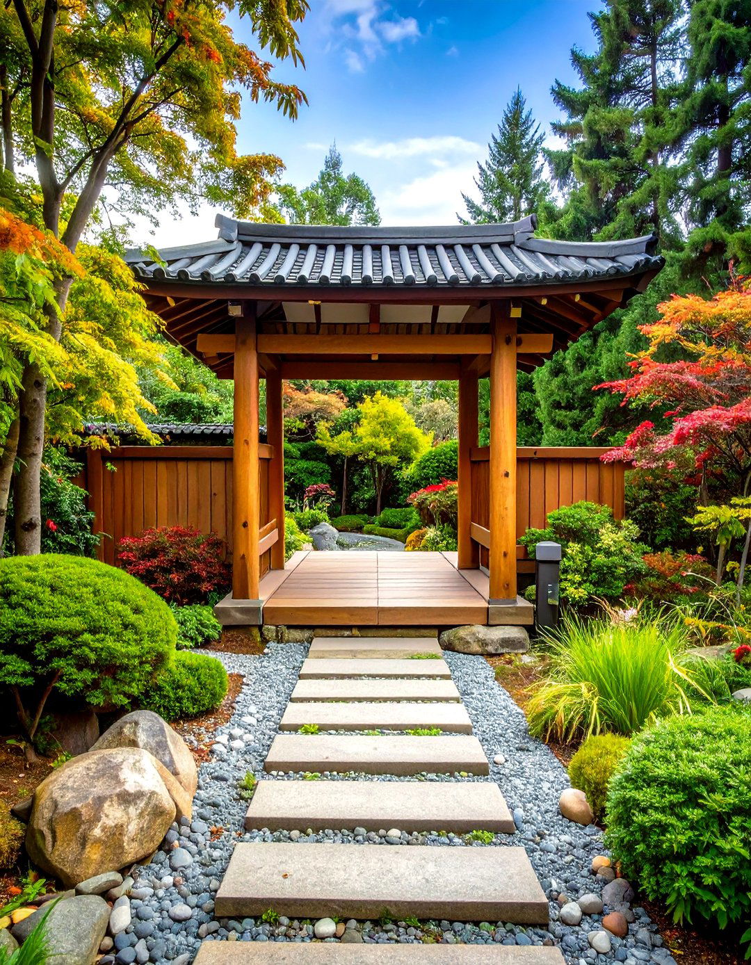 Multi Material Fusion Japanese Garden Gate - 20 Japanese Garden Gate Design Ideas