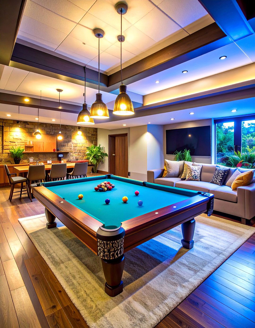Multi Purpose Family Entertainment Center - 20 Basement Game Room Ideas