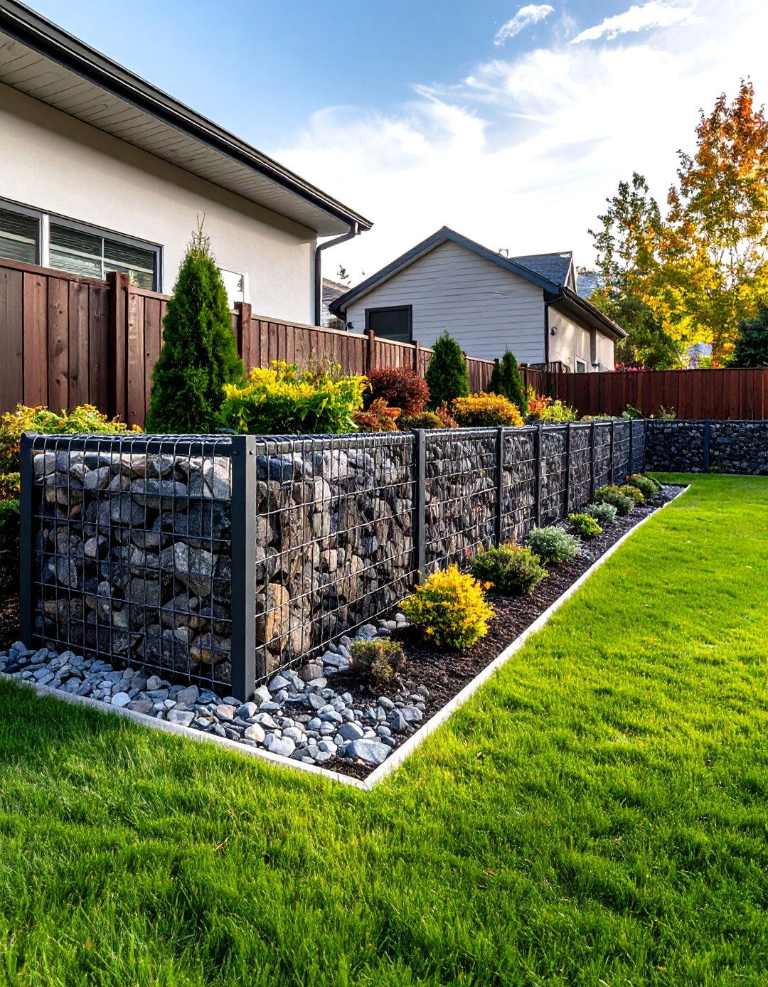 Multi Purpose Gabion Hardscape - 20 Hardscape Ideas
