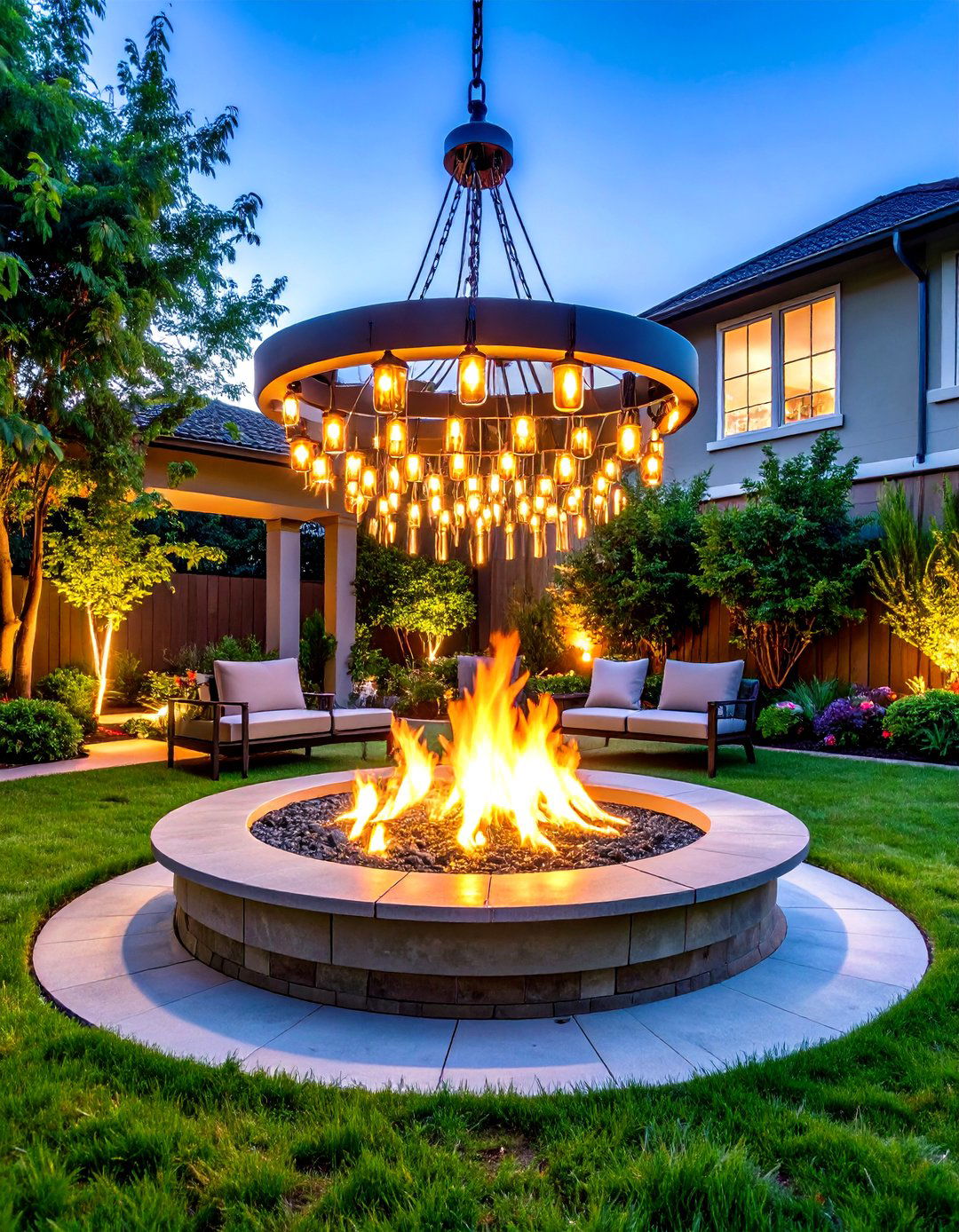 Multi Rim Chandelier Fire Pit - 20 Truck Rim Fire Pit Ideas