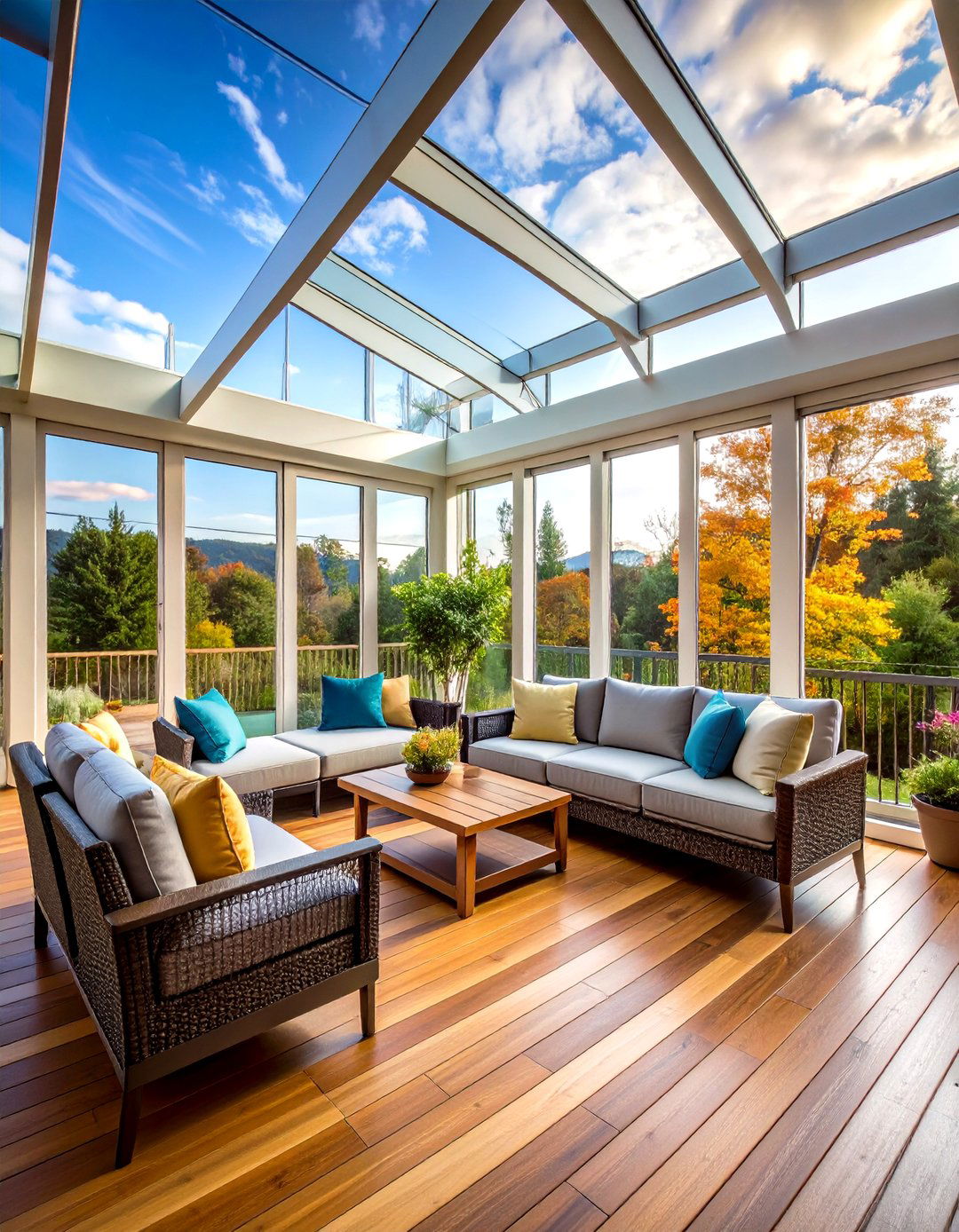 Multi Season Sunroom Transition Deck - 20 Sunroom and Deck Combo Ideas