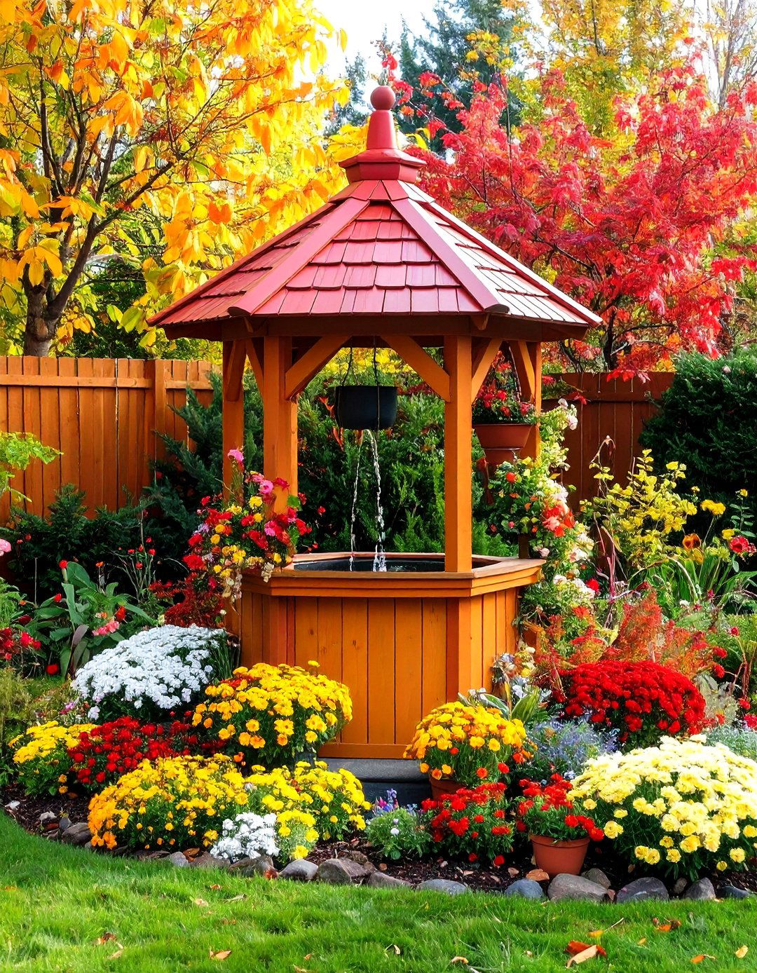 Multi Seasonal Outdoor Wishing Well Decoration - 20 Outdoor Wishing Well Garden Ideas