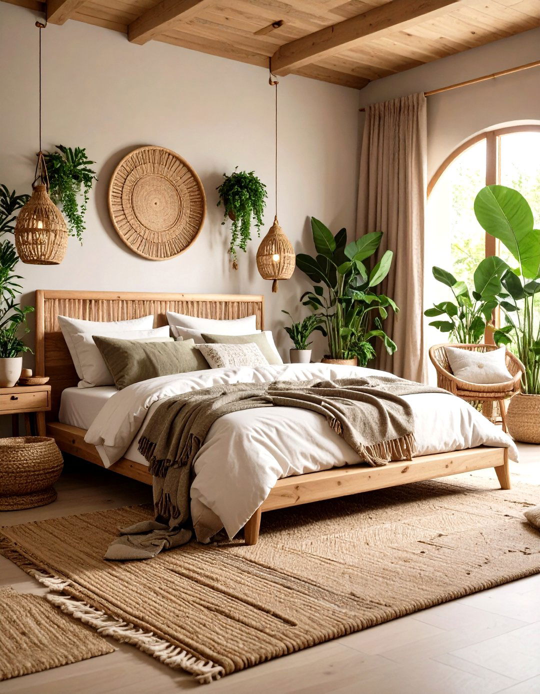 Multi Textural Natural Material Earthy Bedroom Combination - 20 earthy bedroom ideas