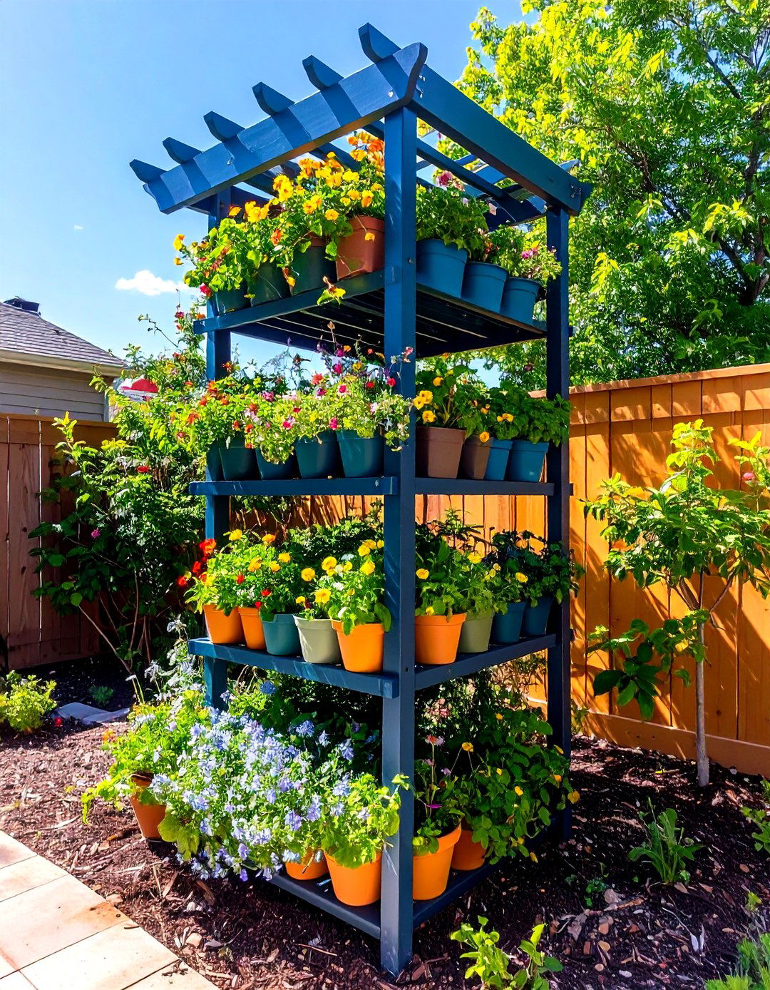 Multi Tier Cascading Trellis Gardens - 20 Trellis Ideas