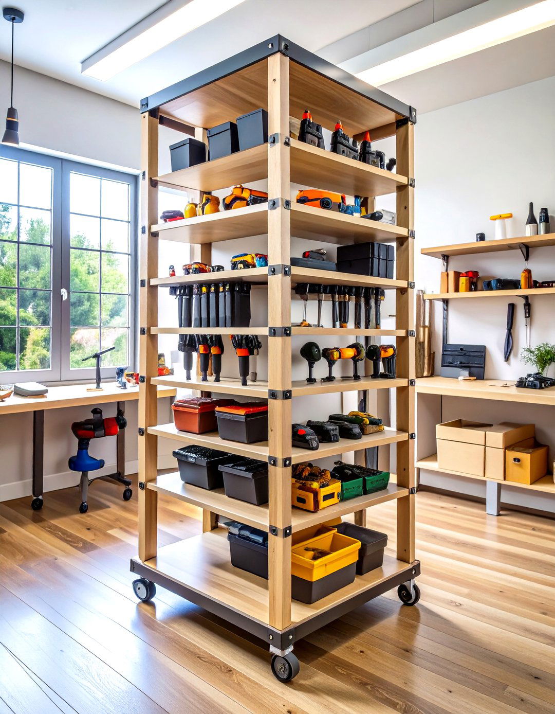 Multi Tier Power Tool Storage Tower - 20 Power Tool Storage Ideas