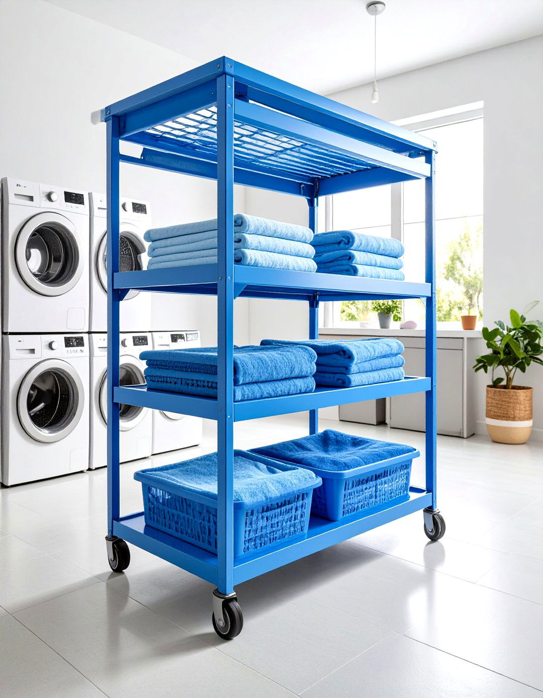 Multi Tier Rolling Laundry Room Drying Rack Station - 20 Laundry Room Drying Rack Ideas