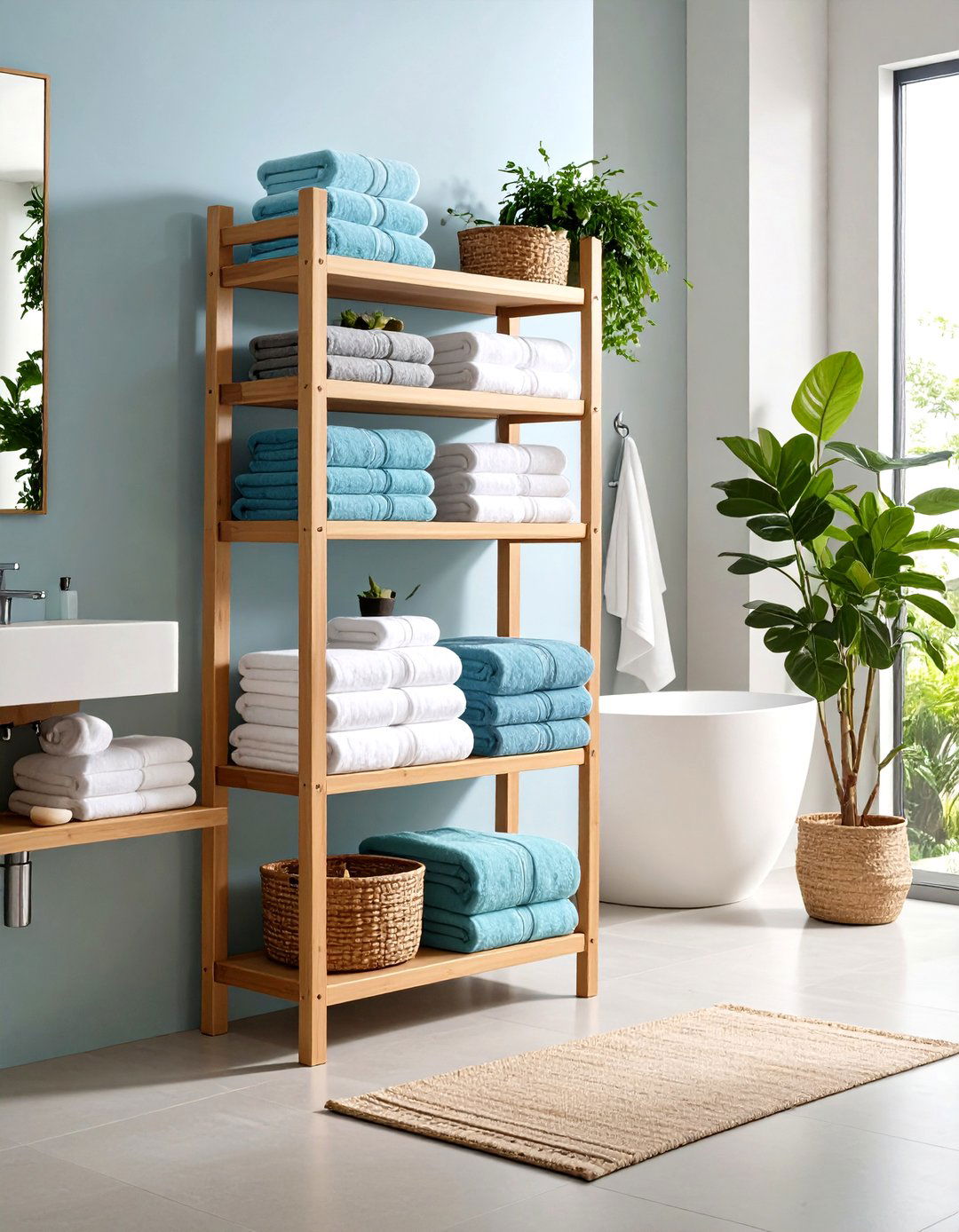 Multi Tier Towel Storage Towers - 20 Towel Storage Ideas