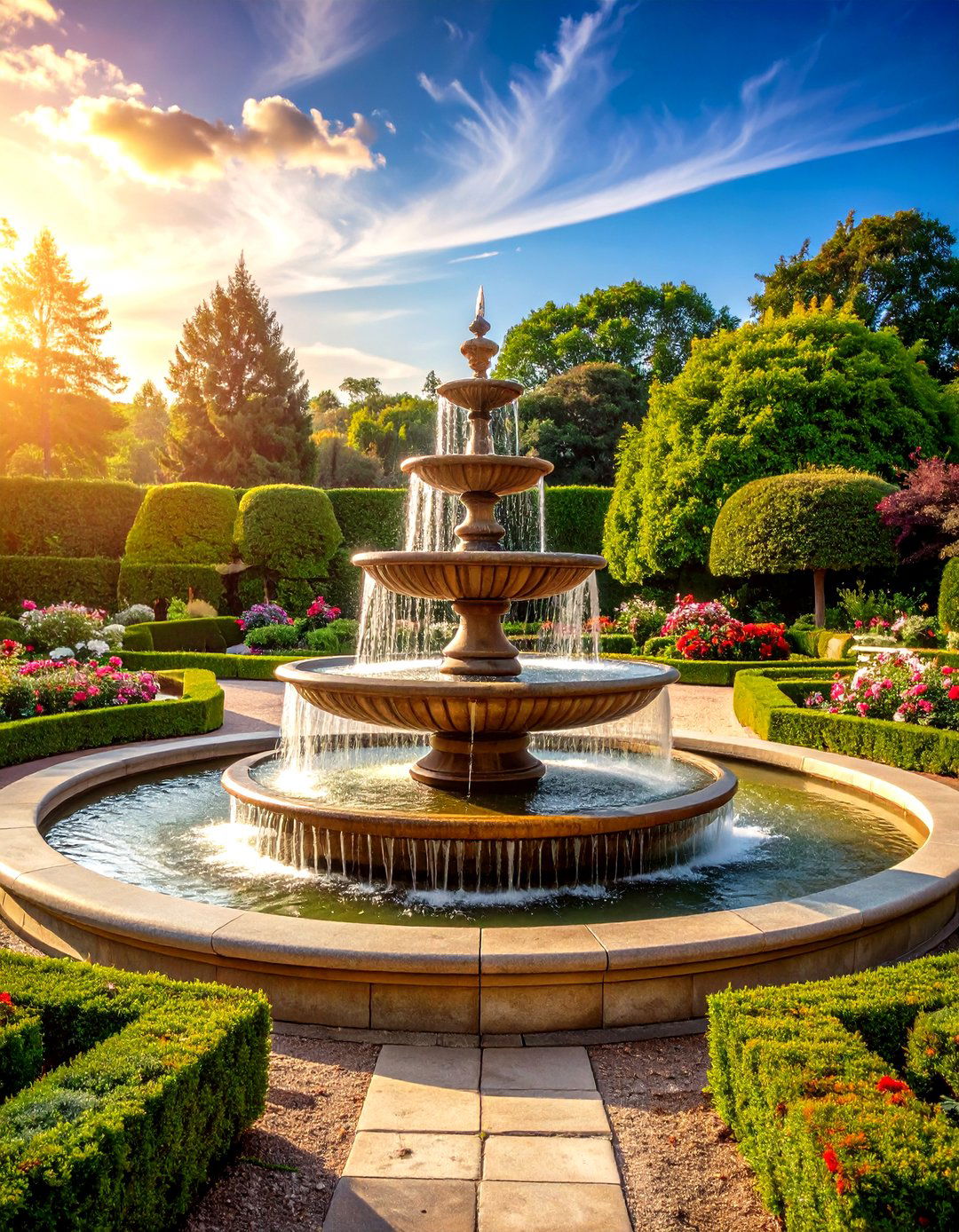 Multi Tiered Fountain Water Feature with Natural Stone - 20 Water Feature Ideas