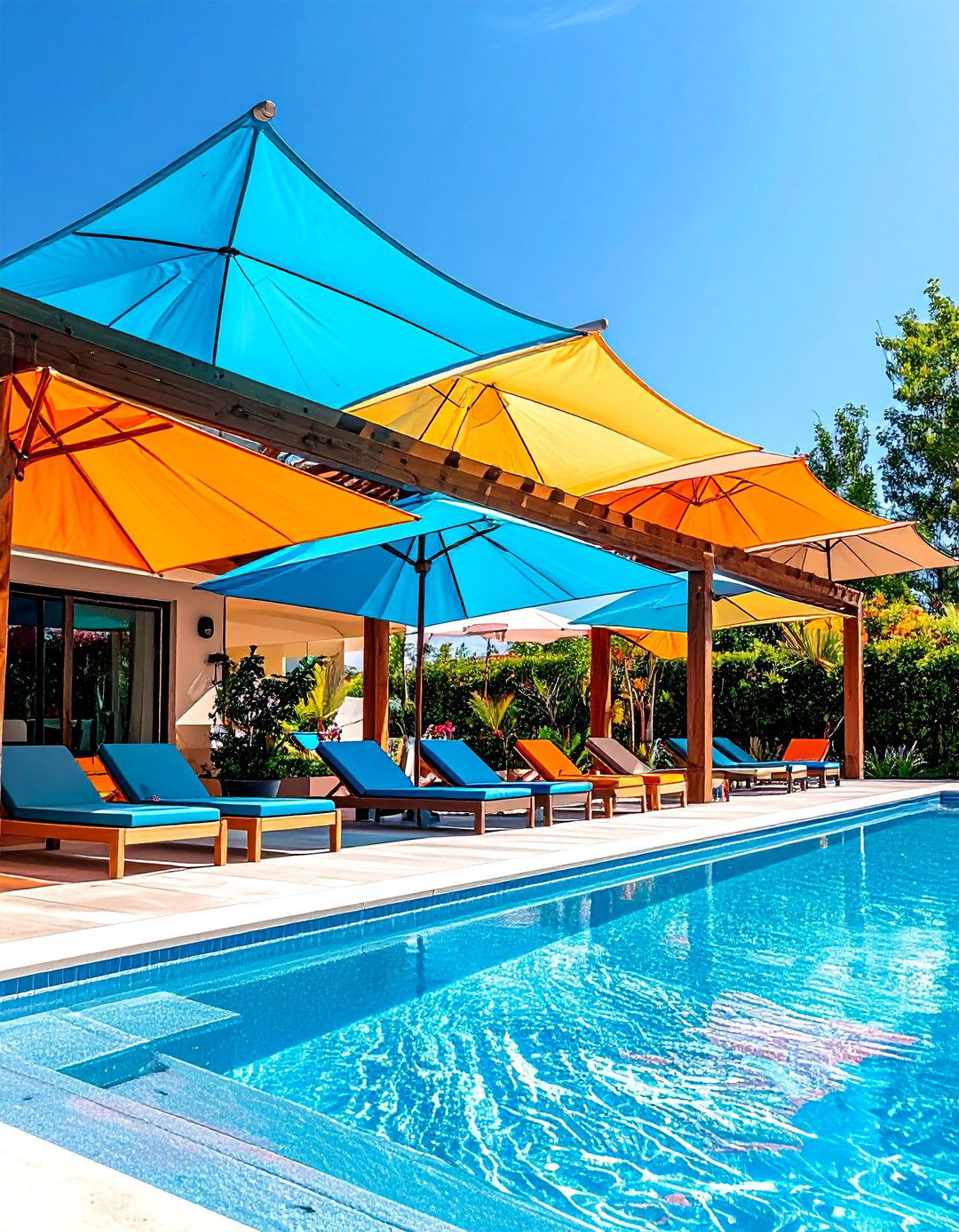 Multi level Pool Shade Systems - 20 Pool Shade Ideas