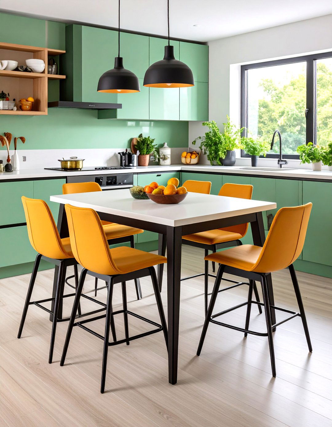 Multifunctional Drop Leaf with Integrated Seating - 20 Small Kitchen Table Ideas