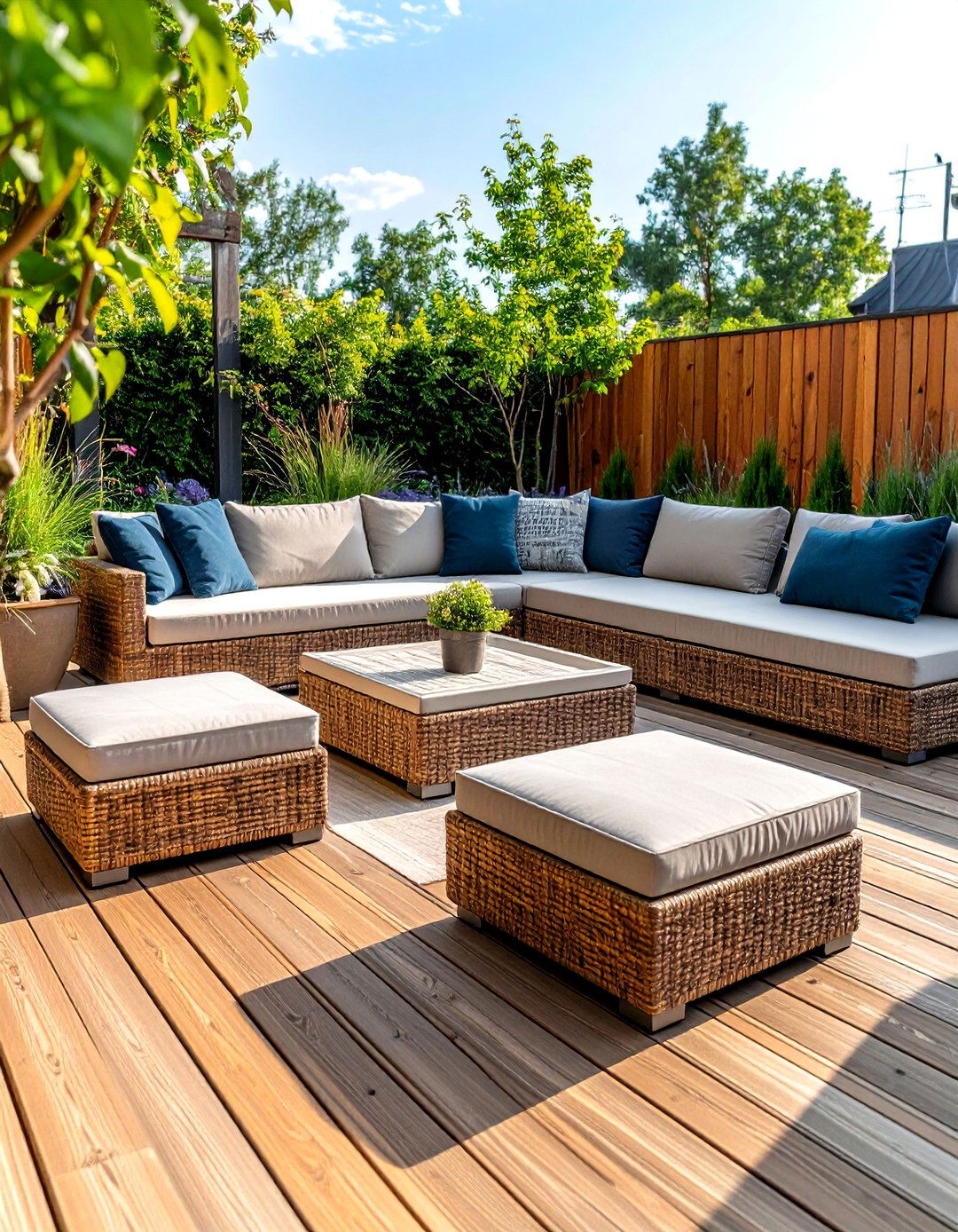 Multifunctional Ottomans Add Flexible Deck Furniture - 20 Deck Furniture Ideas
