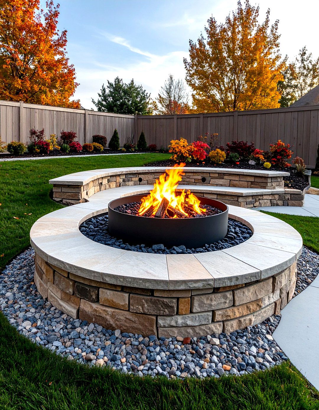 Multilevel Terrace Flagstone Fire Pit - 20 Flagstone Fire Pit Ideas