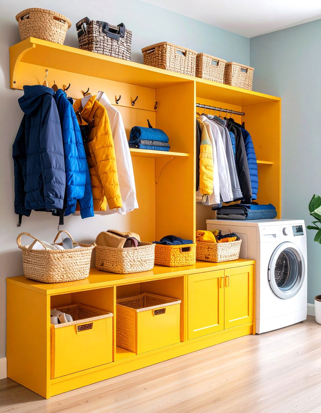 Multipurpose Mudroom Mixes with Garage Laundry Entry - 20 Garage Laundry Room Ideas