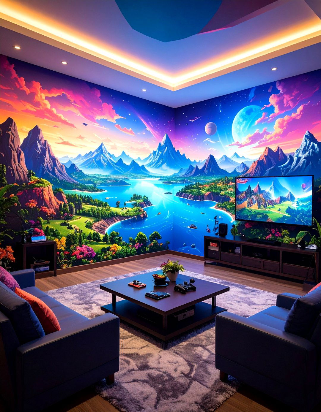 Mural and Wall Art - 20 Small Game Room Ideas