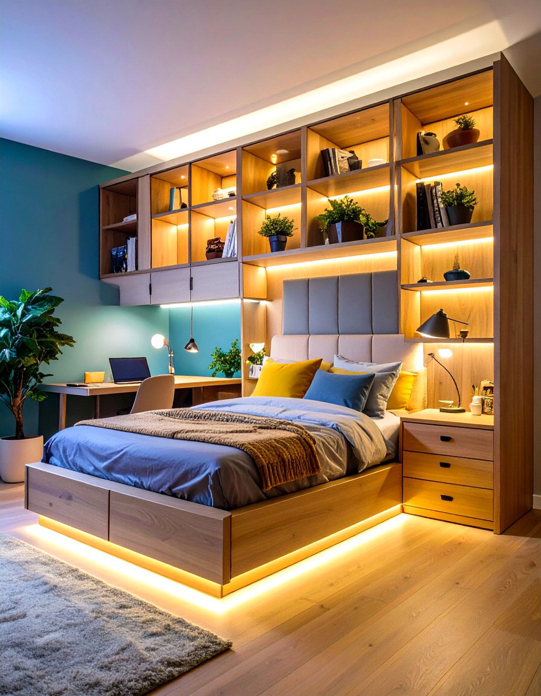 Murphy Bed with Fold Down Desk - 20 Studio Furniture Ideas