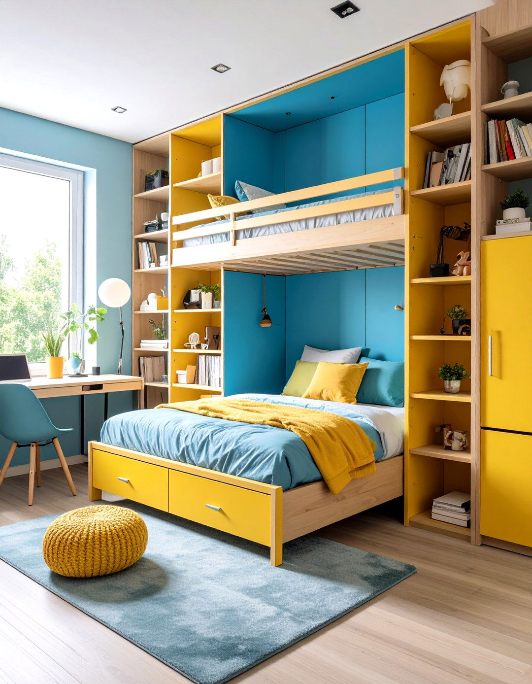 Murphy Wall Bed Design with Integrated Workspace - 20 Unique Bed Design Ideas