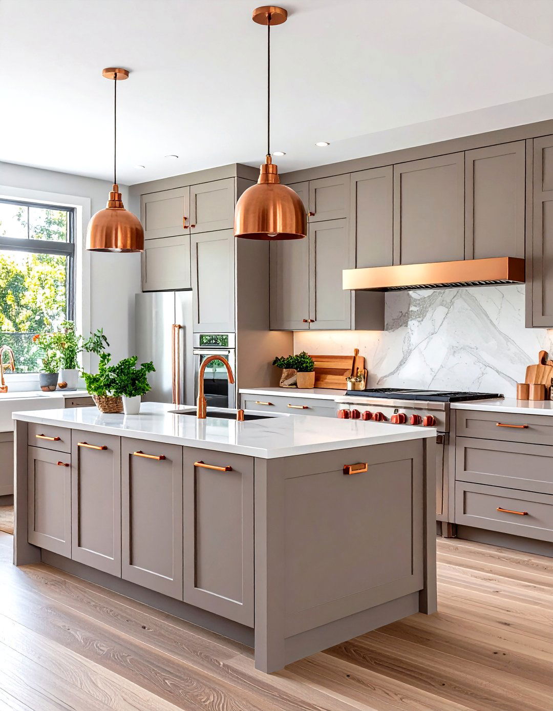 Mushroom Gray and Copper Kitchen Color Sophistication - 20 Kitchen Color Ideas