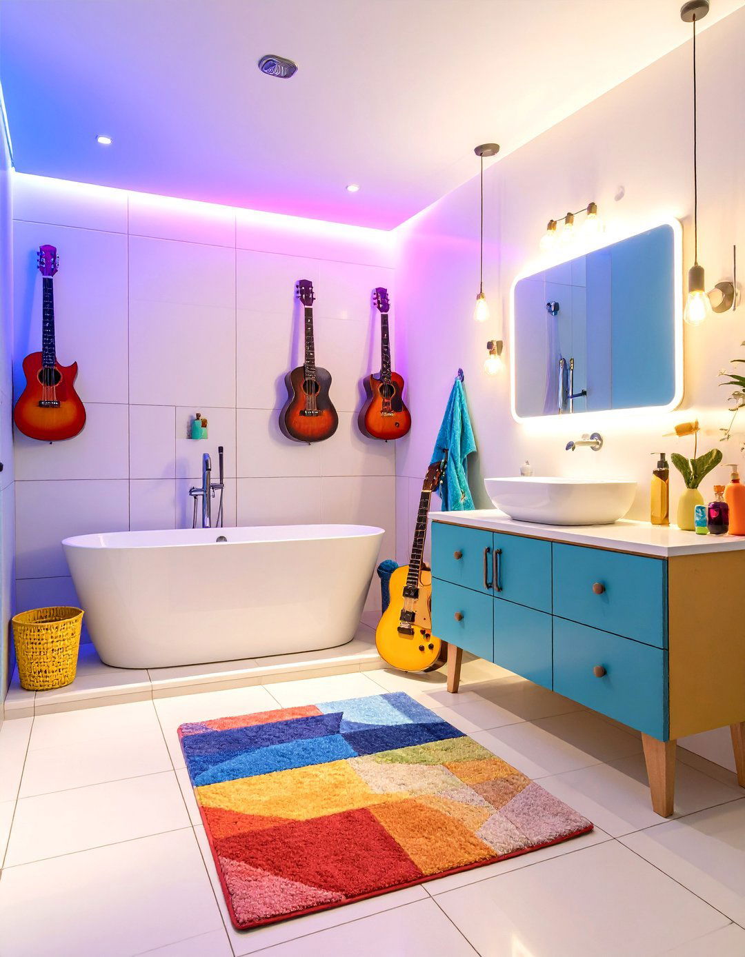Music Rock Star Boy Bathroom Studio - 20 Boy Bathroom Ideas