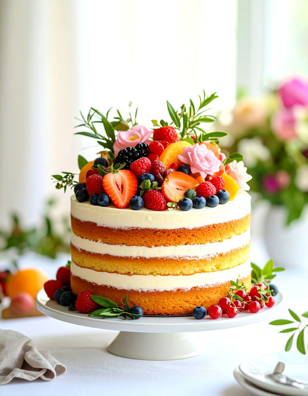 Naked Victoria Sponge - 20 Small Wedding Cake Ideas
