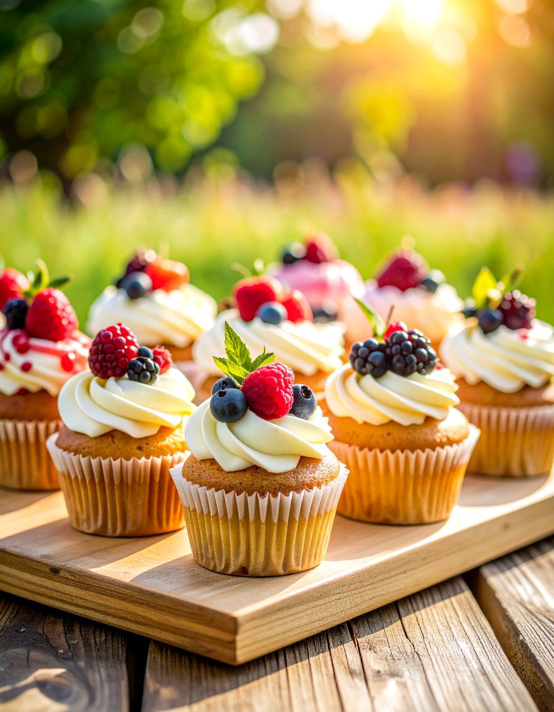 Naked Wedding Cupcakes with Berry Drizzle - 20 Wedding Cupcake Ideas