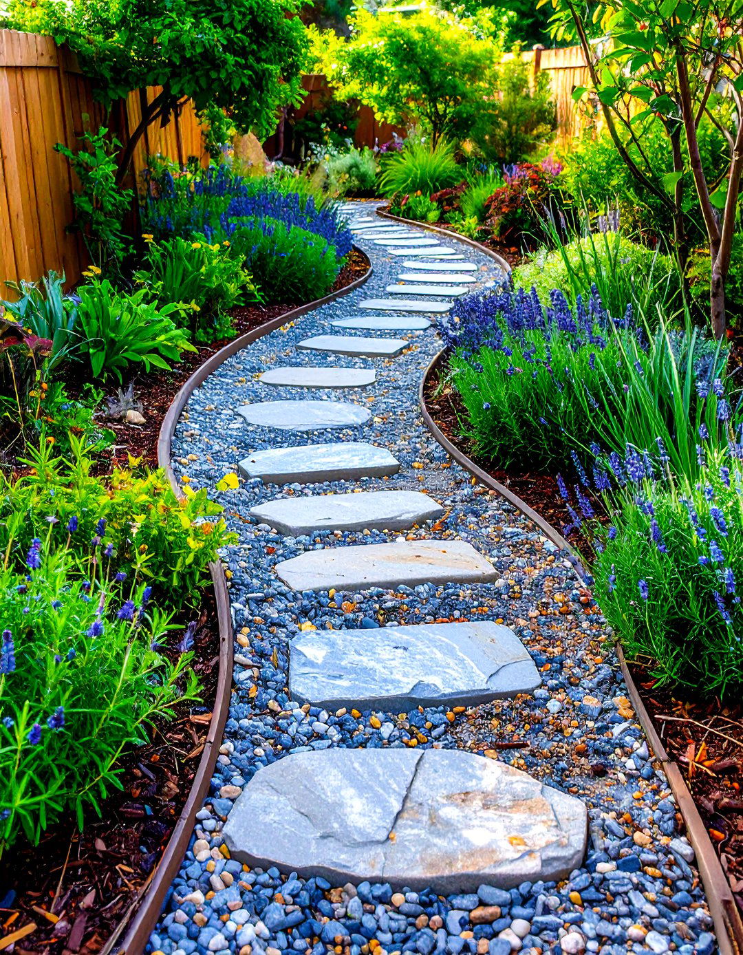 Narrow Herb Spiral Granite Walkway - 20 Granite Walkway Ideas