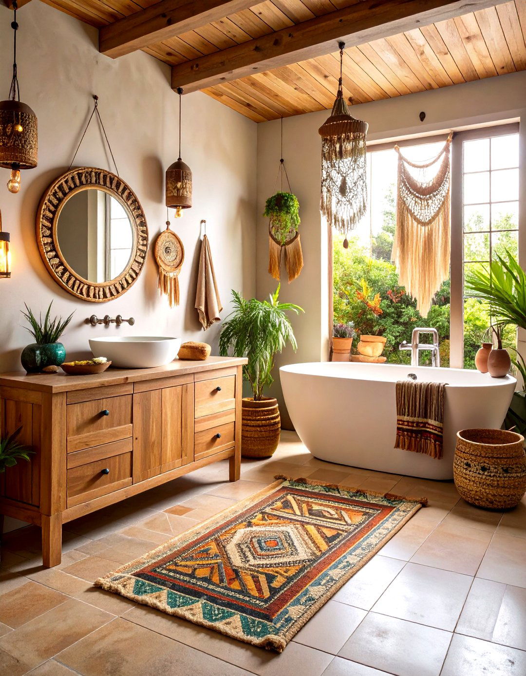 Native American Inspired Western Bathroom - 20 Western Bathroom Ideas