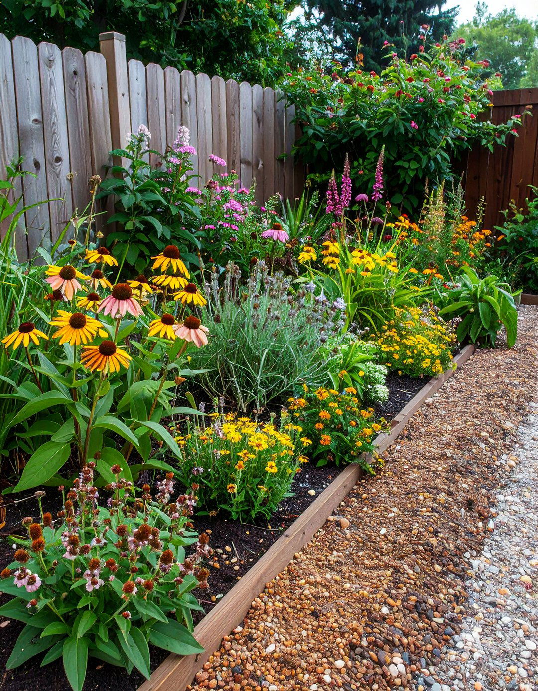 Native Wildflower Strip Flower Bed - 20 Front Yard Flower Bed Ideas