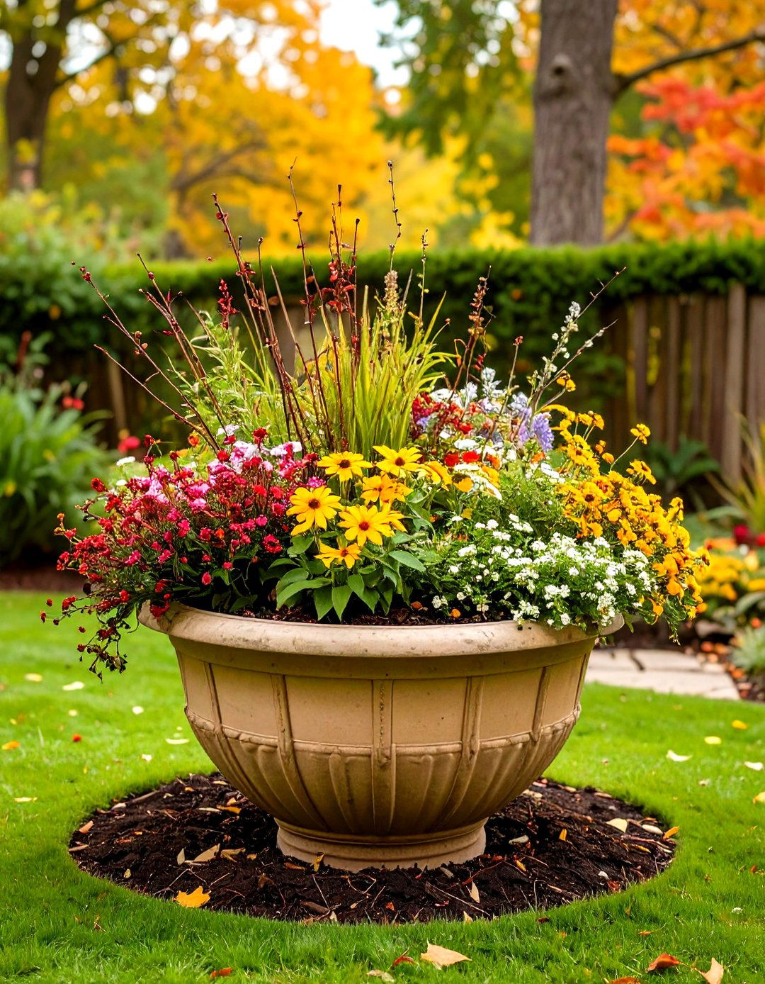 Natural Branch and Twig Fall Flower Box Accents - 20 Fall Flower Box Ideas