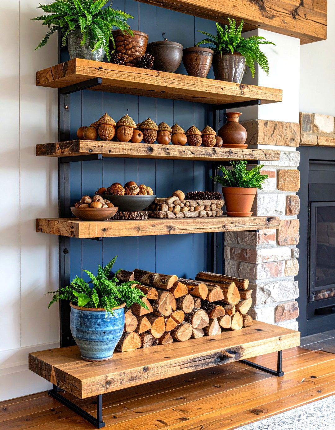 Natural Element Tier - 20 Spring Mantel Decor Ideas