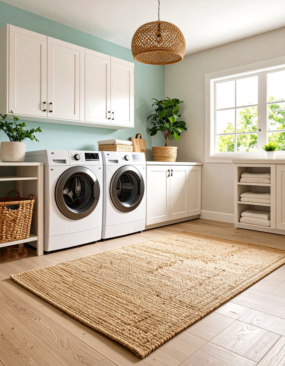 Natural Fiber Rugs and Mats for Rustic Laundry Room Comfort - 20 Rustic Laundry Room Ideas