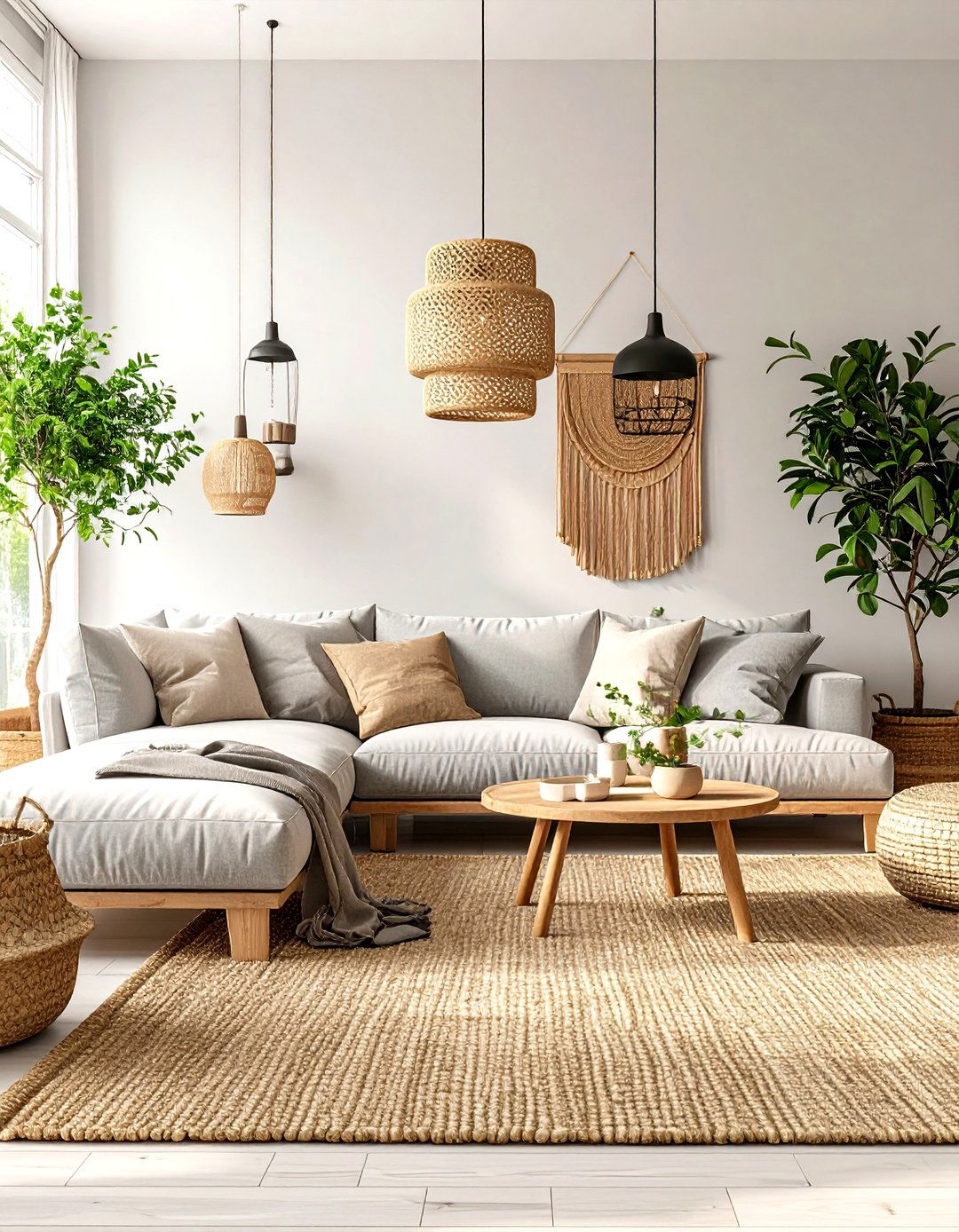 Natural Fiber Sisal Rug with a Grey Couch - 20 what color rug goes with a grey couch