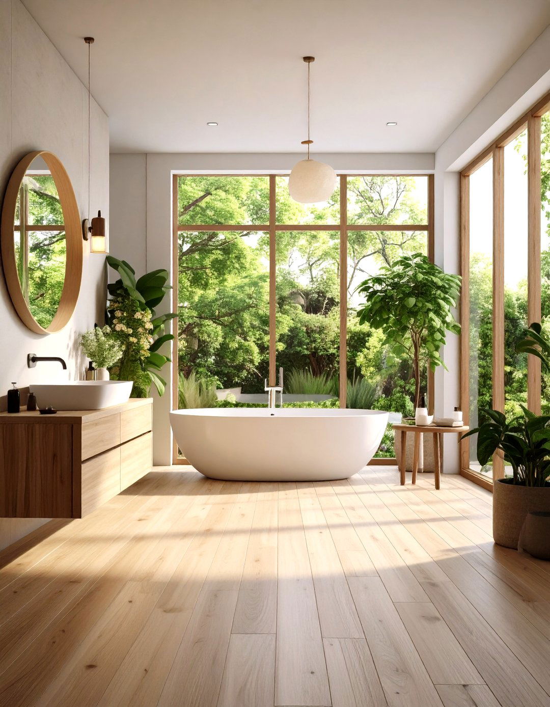 Natural Finish Wood Floors in Bathrooms - 20 Ideas for Wood Floors in Bathrooms