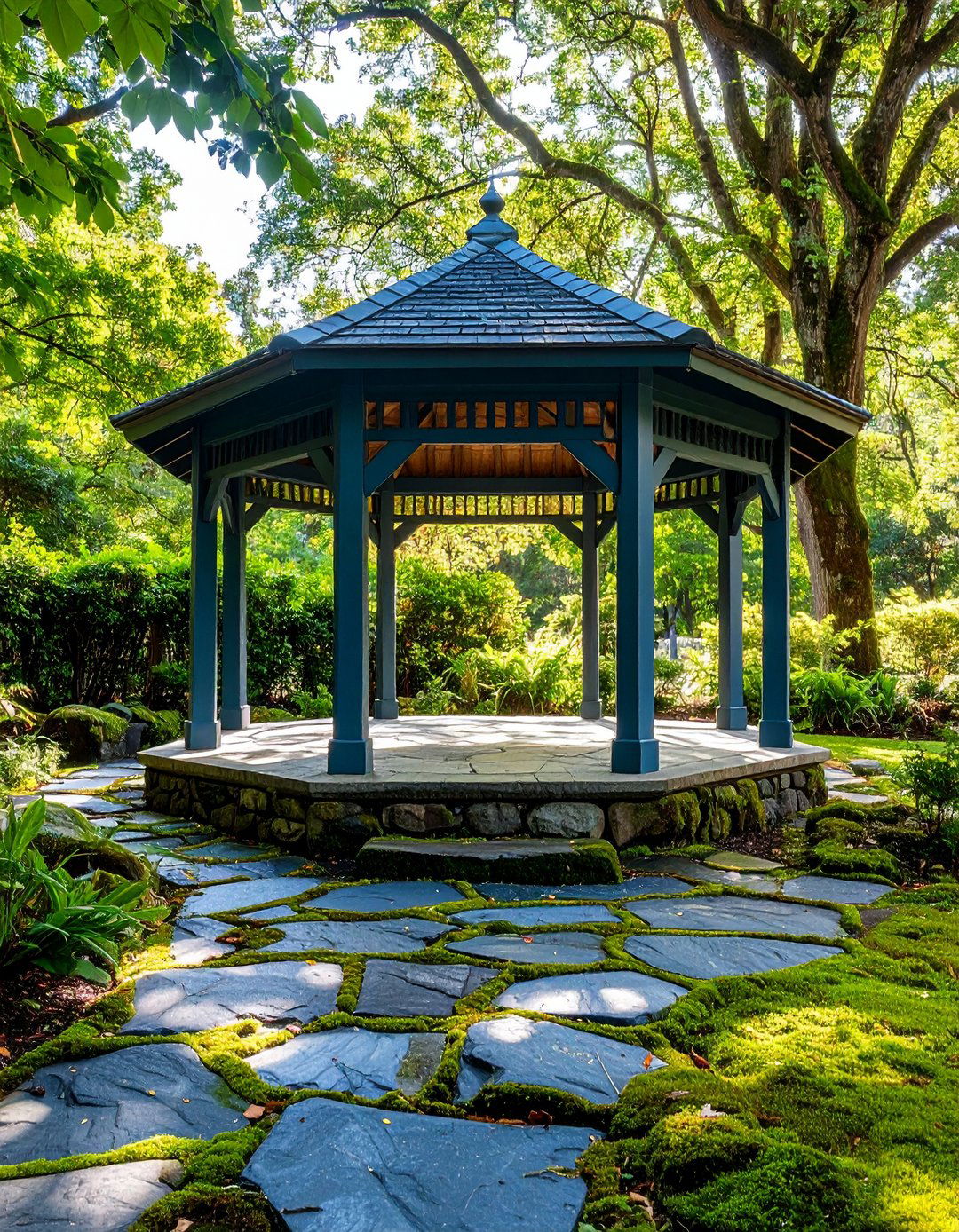 Natural Flagstone Gazebo Floor Patio - 20 Gazebo Floor Ideas