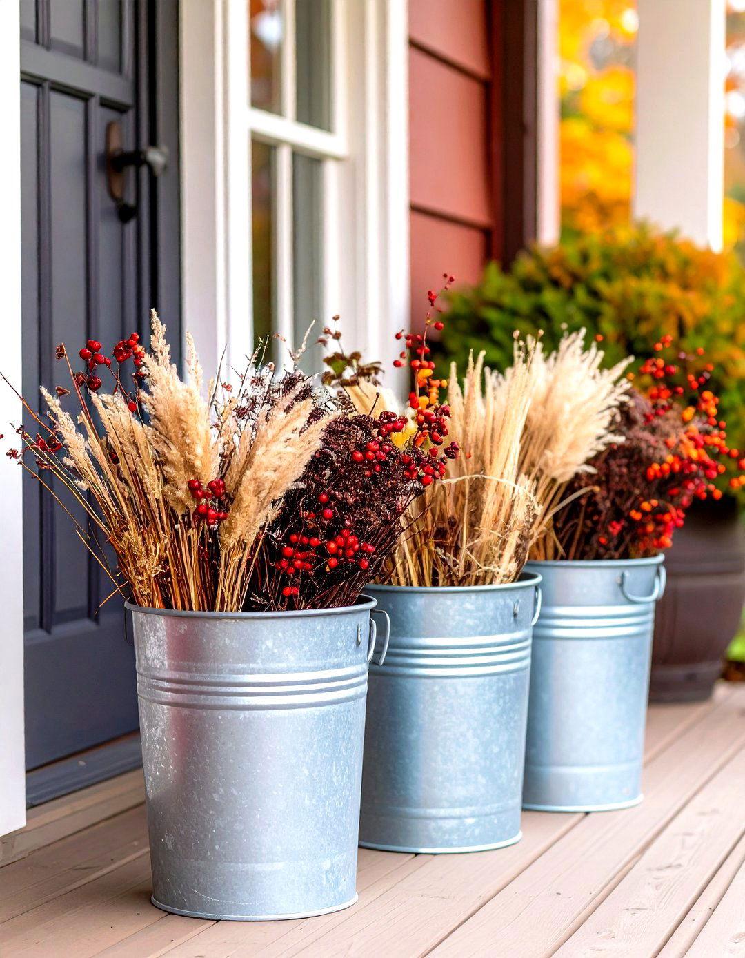 Natural Foliage and Branch Fall Porch Wilderness Display - 20 Fall Porch Decor Ideas