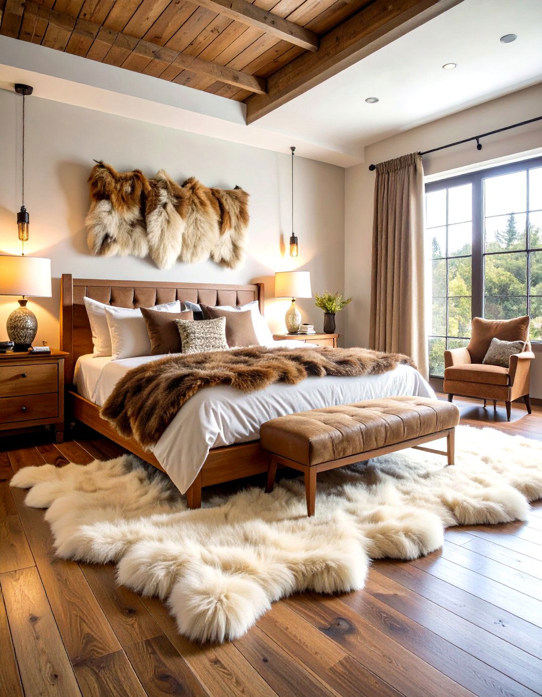 Natural Fur Hunting Bedroom Textures - 20 Hunting Bedroom Ideas