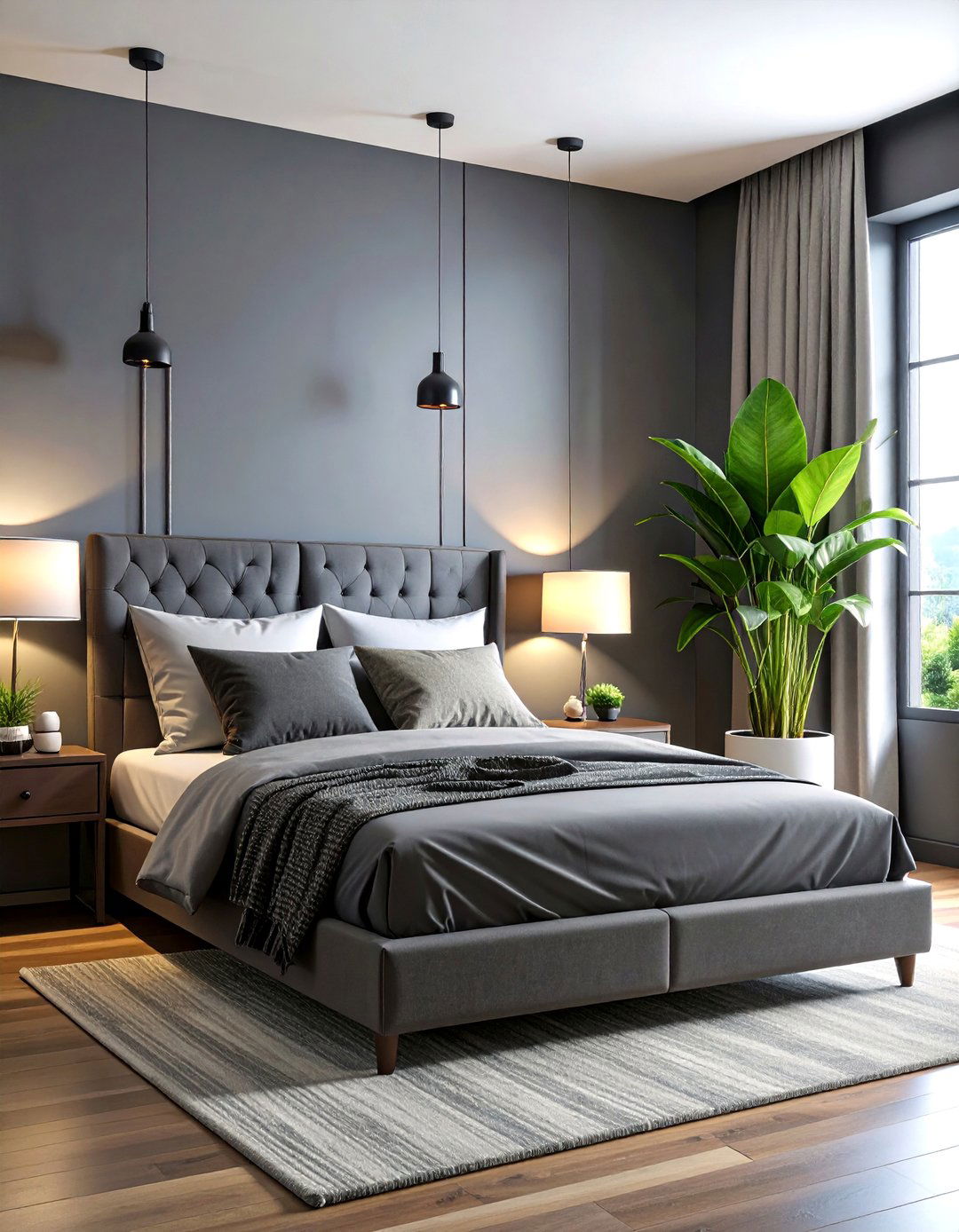 Natural Greens and Plants for Life - 20 Dark Bedroom Ideas