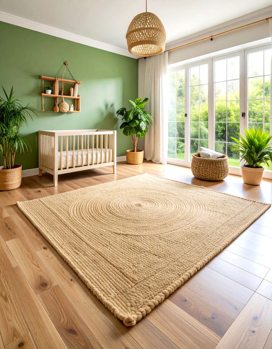 Natural Jute Rug Adds Cushioned Warmth without Synthetic Microfibers - 20 Green Nursery Ideas