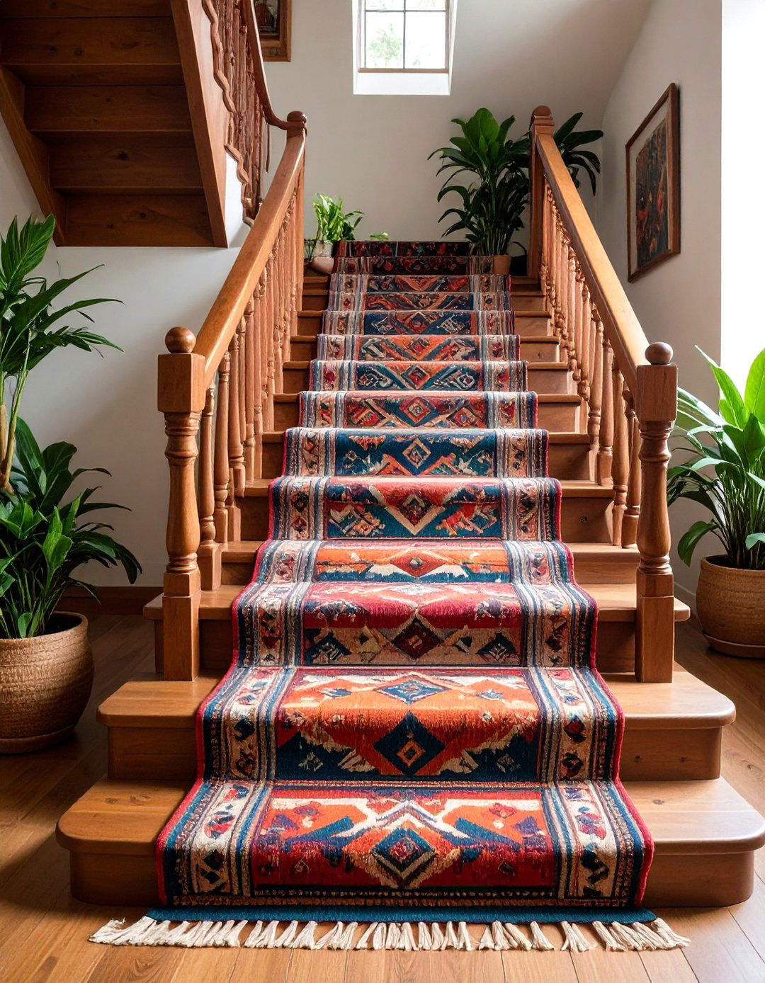 Natural Kilim or Tribal Patterns - 20 Stair Runner Ideas