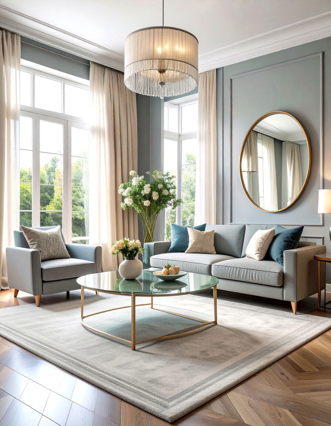 Natural Light Maximization in a Grey and Cream Living Room - 20 Grey and Cream Living Room Ideas