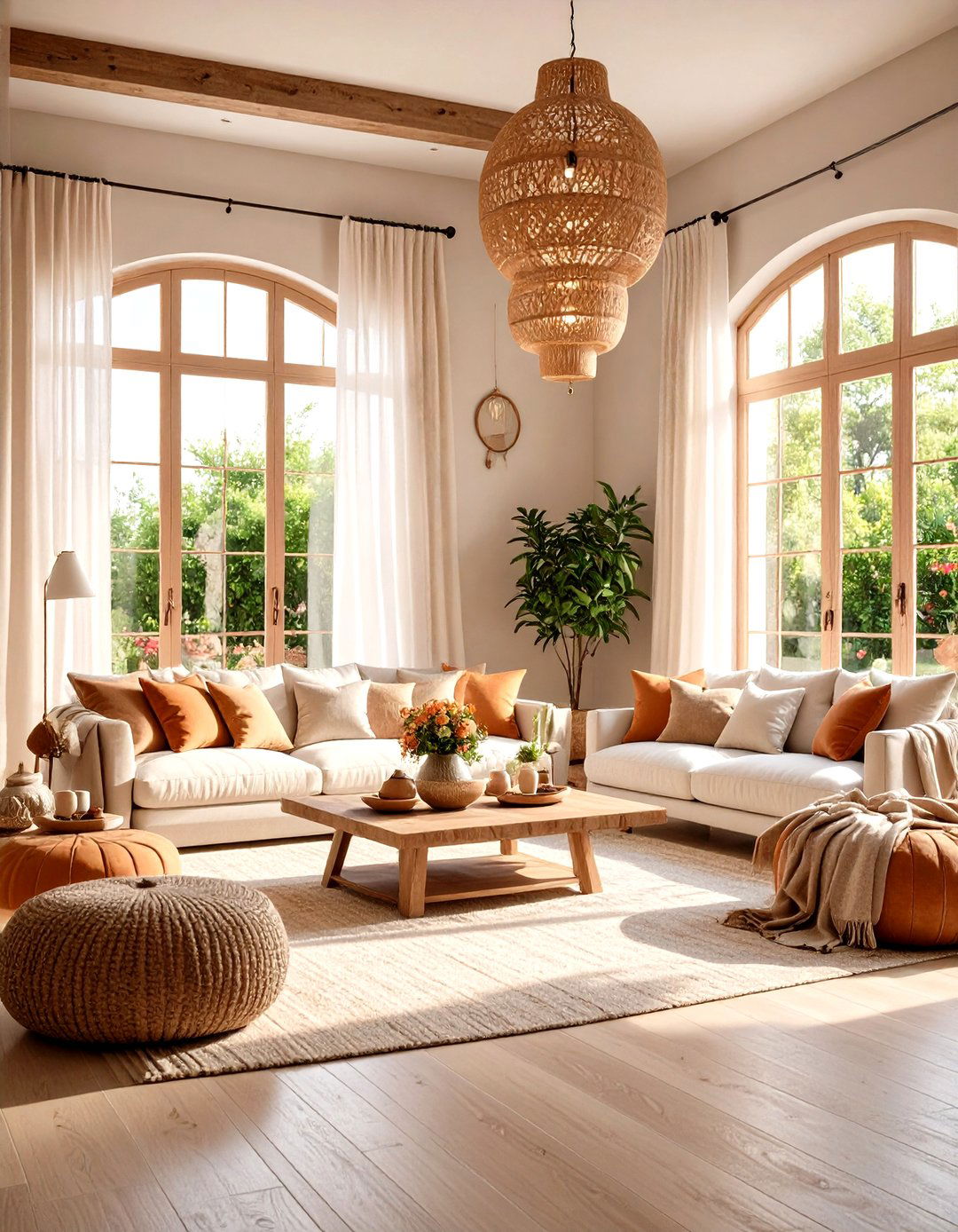 Natural Light Maximized Mediterranean Living Room with Bright Openness - 20 Mediterranean Living Room Ideas