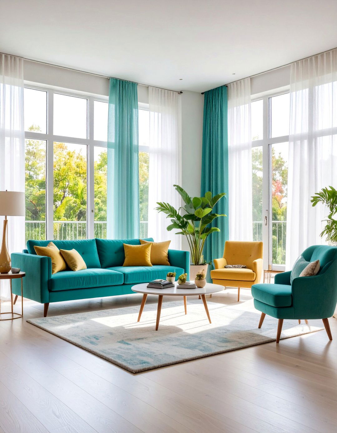 Natural Light Maximizing Condo Living Room Approach - 20 Condo Living Room Ideas