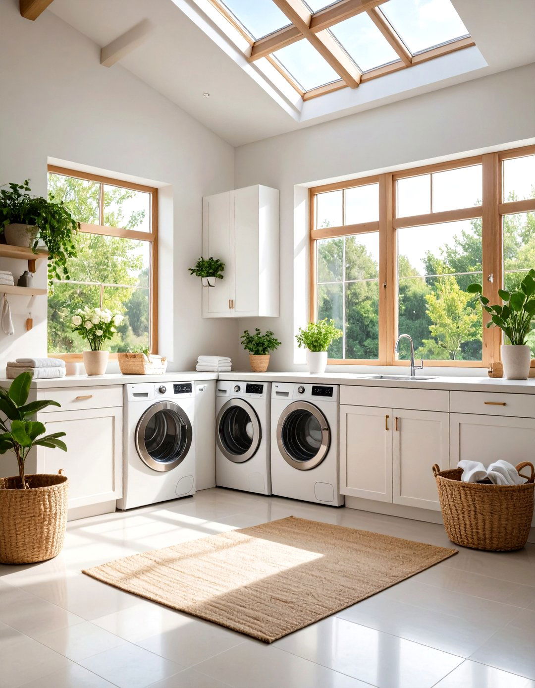 Natural Light Optimized Modern Laundry Room Spaces - 20 Modern Laundry Room Ideas
