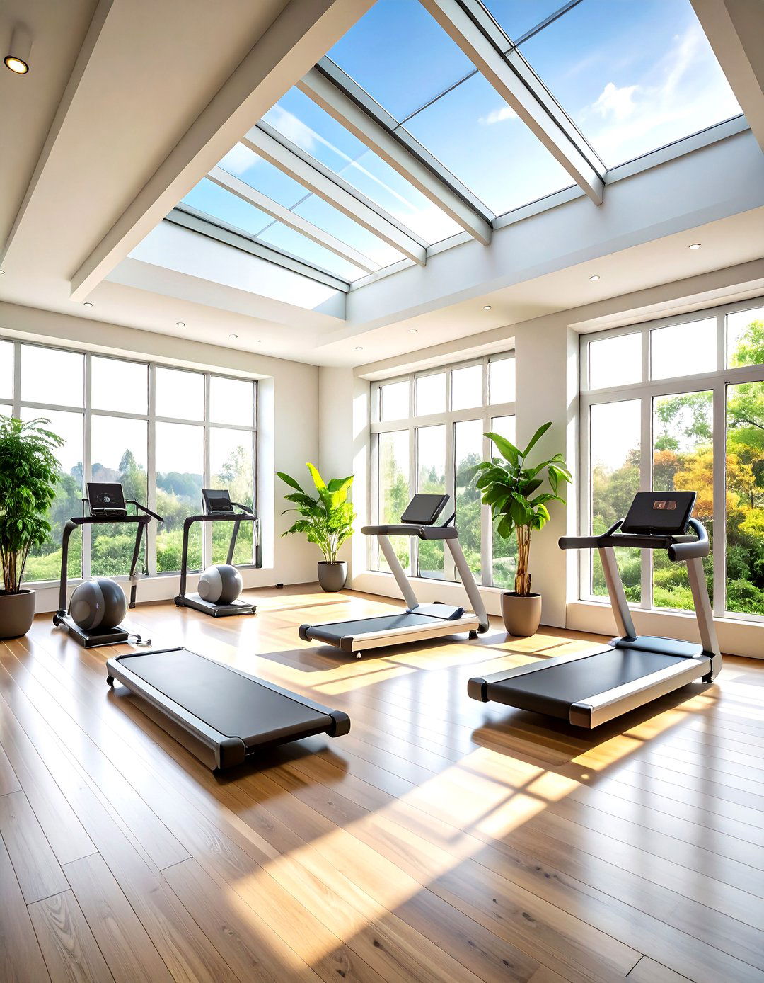 Natural Light and Greenery in the Home Gym - 20 Home Gym Ideas