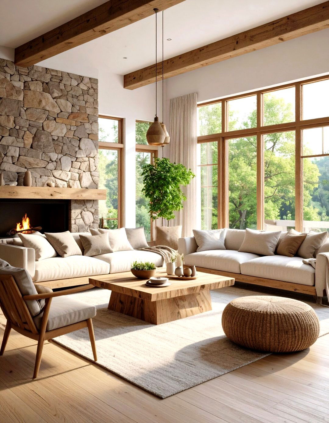 Natural Material Living Room Ideas - 20 Modern Living Room Ideas