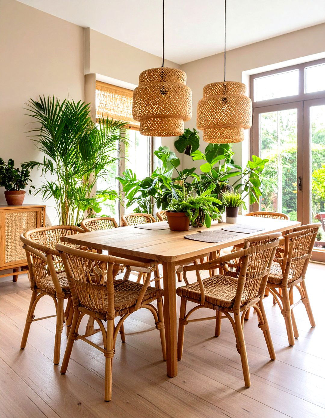 Natural Material Transitional Dining Room Elements - 20 Transitional Dining Room Ideas