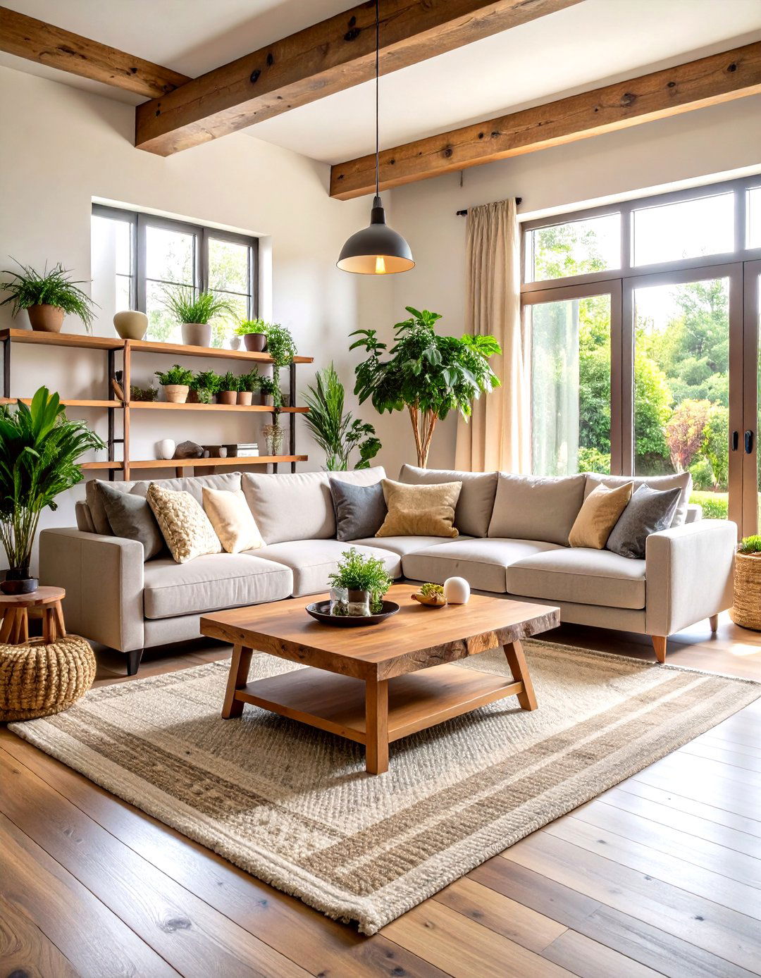 Natural Organic Modern Mens Living Room - 20 Men's Living Room Ideas