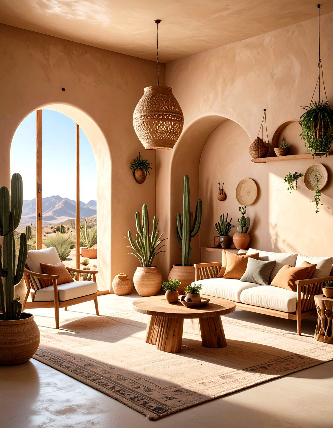 Natural Rattan and Weathered Wood Furniture - 20 Desert Themed Room Ideas