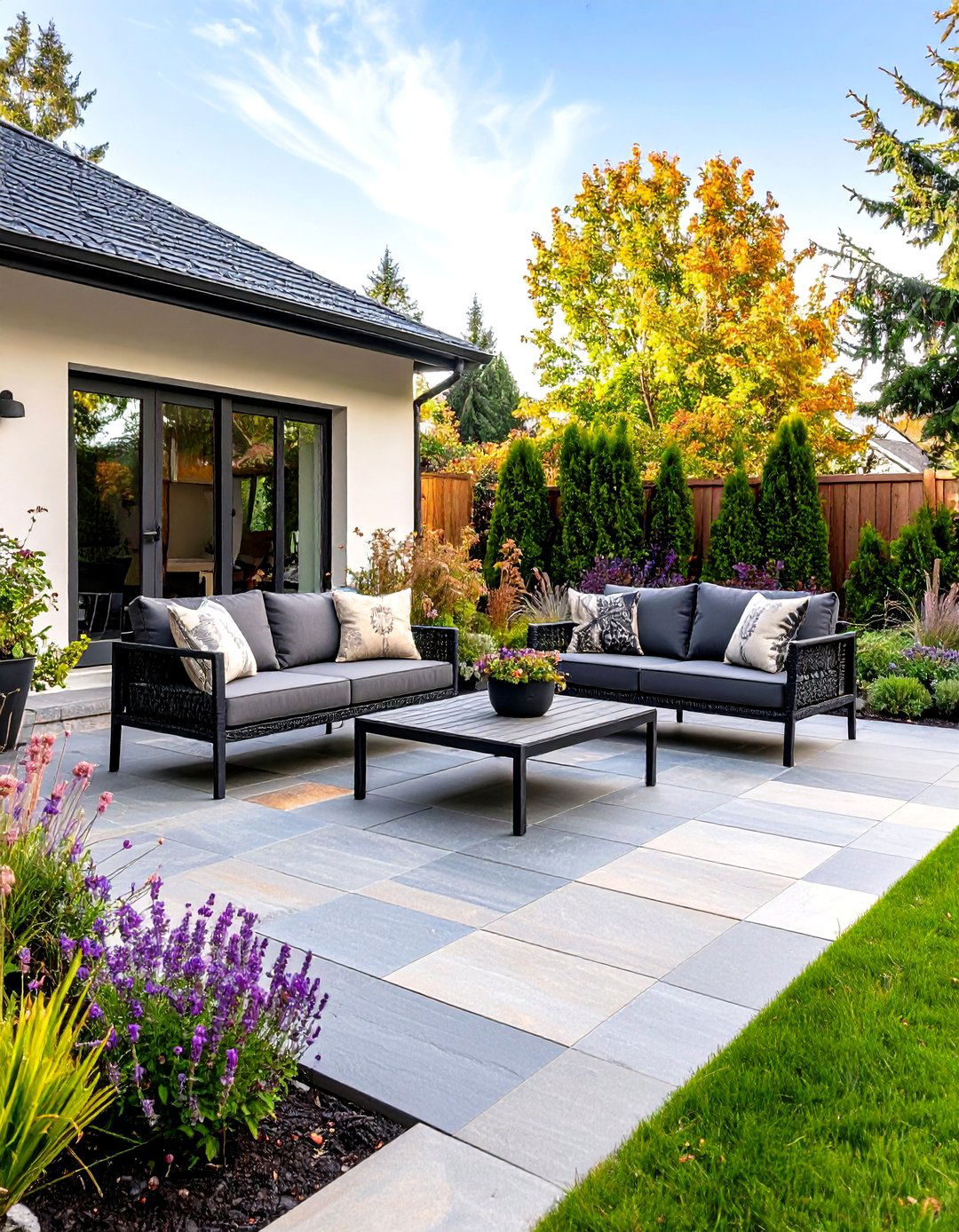 Natural Slate Patio Tile Squares - 20 patio tile ideas