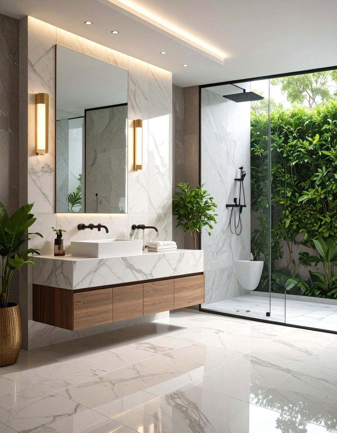 Natural Stone Accents - 20 Spa Like Bathroom Ideas