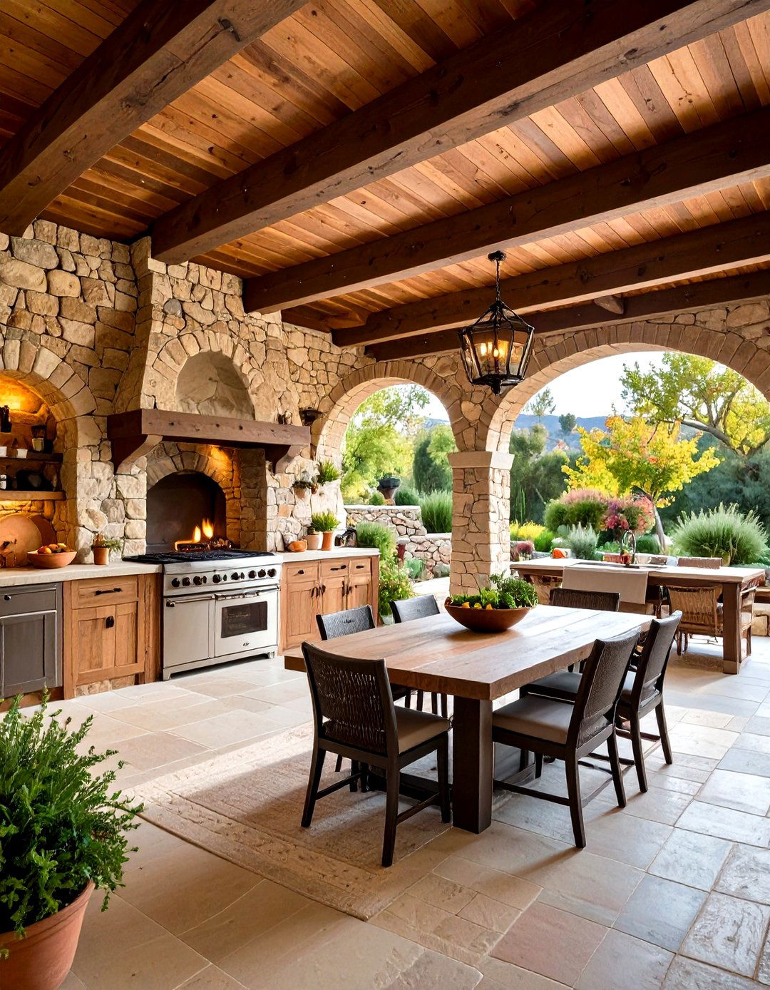 Natural Stone Castle Rustic Outdoor Kitchen - 20 Rustic Outdoor Kitchen Ideas